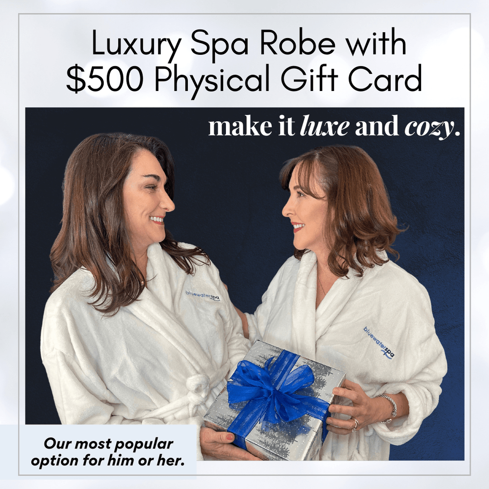 -$500 Physical Gift Card with Luxury Spa Robe-Blue Water Spa