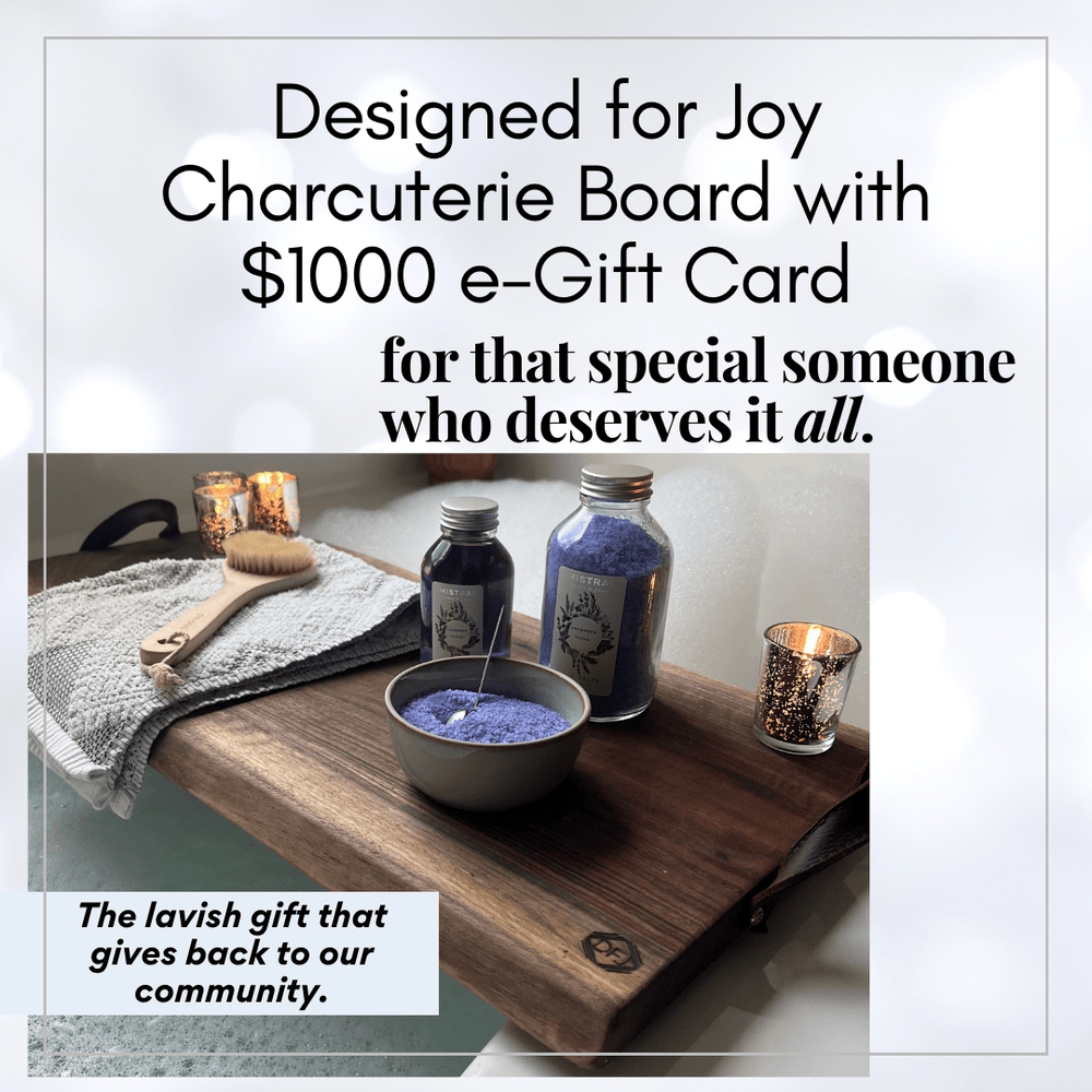 
            
                Load image into Gallery viewer, Gift Cards-$1000 E-Gift Card with Designed for Joy Charcuterie Board-Blue Water Spa
            
        
